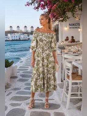 CARA CARA 
Darby Floral-Print Dress - Green